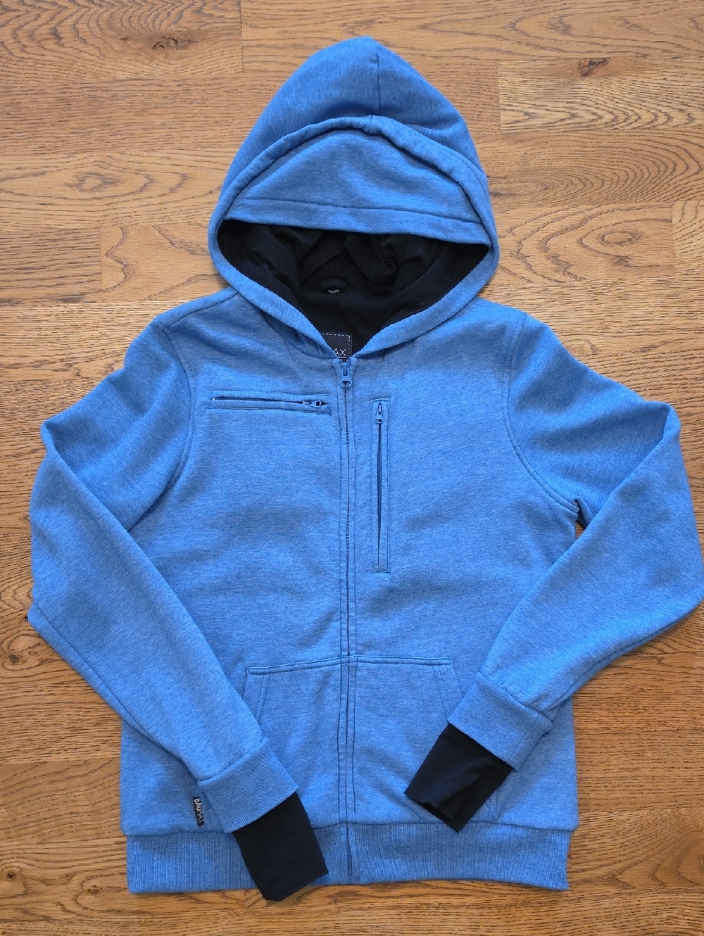 Blue Zip-Up Hooded Sweatshirt
